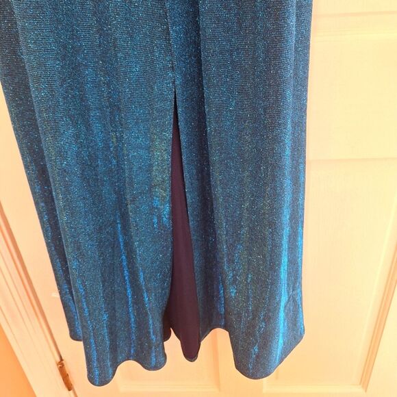 Nightway Sparkly Formal Gown Azure Teal Blue NWT 10P Wedding Pageant Holiday - Picture 5 of 16